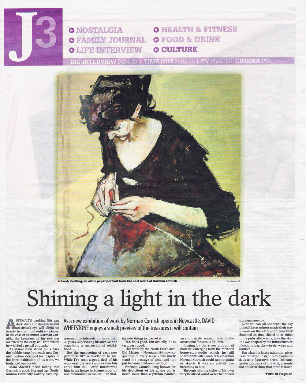 An article on Norman Cornish from the Newcastle Journal